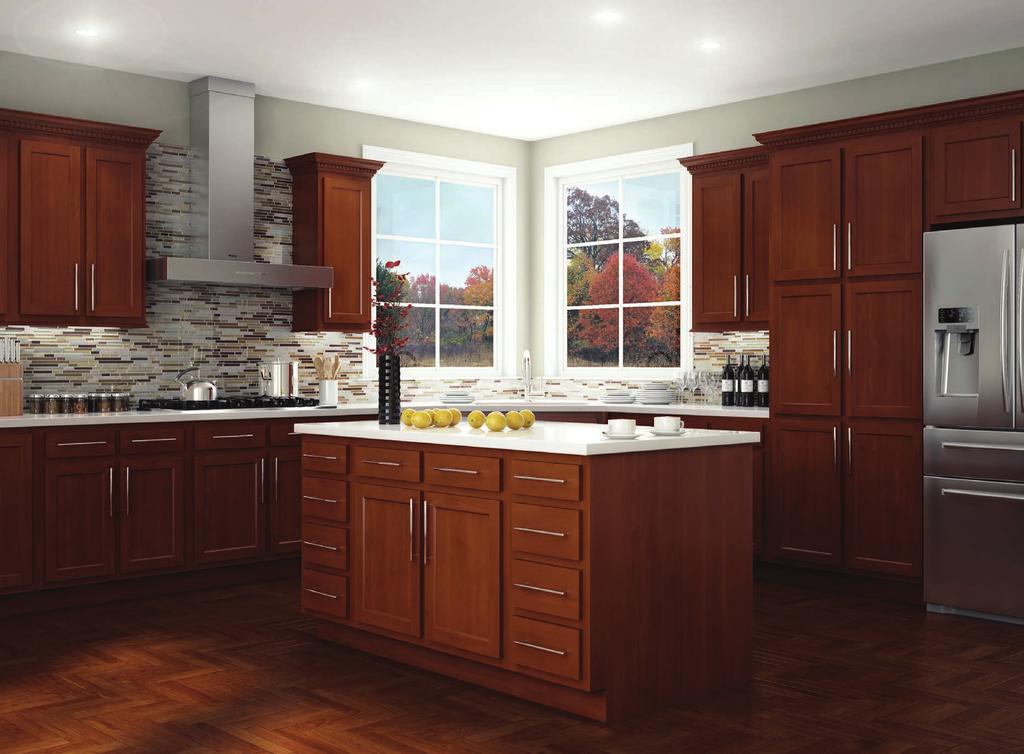 GLENWOOD For those who want a darker, chocolate color and up-to-date Shaker style,