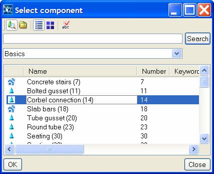 Open the Concrete Column rule set and right-click on the No connection icon to select the Corbel connection (14).