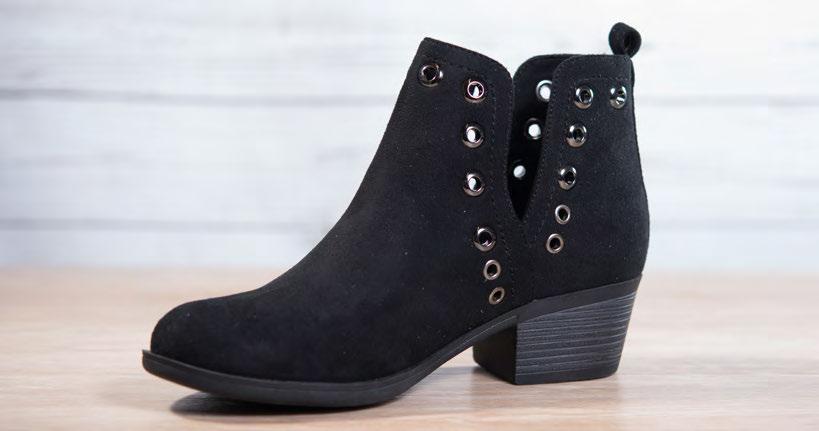 SUEDED UPPER AND ON-TREND GROMMET DETAILING GIVES THIS DEEP V BOOTIE ALL THE STYLE YOU ARE LOOKING FOR THIS FALL. 2 HEEL Grommets $25.00 each $225.