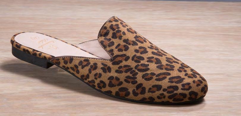 8, 2-size 9, 1-size 10 LEOPARD PRINT IS A PERENNIAL FAVORITE AND THIS MULE IS OUR CHOICE FOR THE FALL SEASON. Leopard $15.00 each $135.