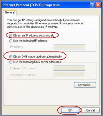 System Remote Connectivity Options 15 In the General tab, select Obtain an IP address automatically and Obtain DNS server address automatically, and then click OK.