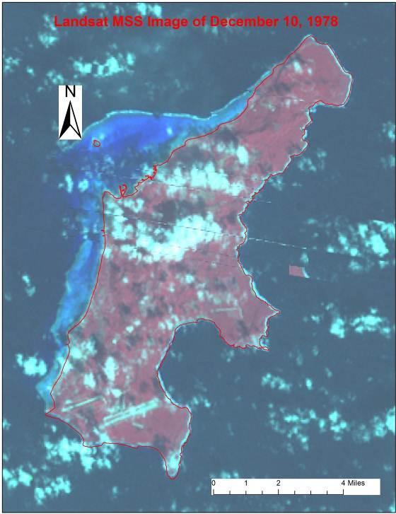 However, considering some parts of the Landsat MSS image of December 10, 1978 displaced from the correct locations, a subset area greater than the study area was applied.