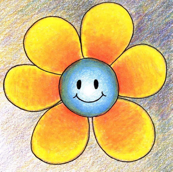 SUNNY BLUE Brenda Hoddinott S-01 INTERMEDIATE: CARTOONS IN COLOR In this project you use colored pencils to draw a fun cartoon of a flower.