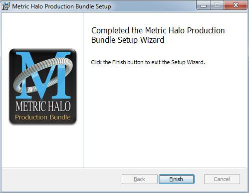 com/ and install the software license to your ilok key. That s it! Enjoy using the Metric Halo Production Bundle!