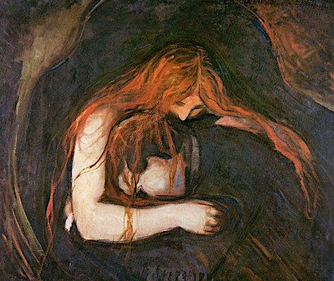 Psychological Expressionism was represented by Edvard Munch's Vampire (1893-94), originally titled Love and Pain.