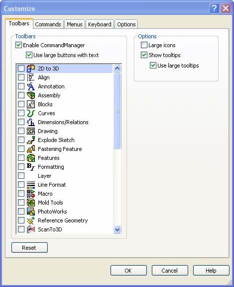 6 Exploring the SolidWorks Help Menu The Help Menu accessed through the main menu contains all the information contained in this manual and much more.