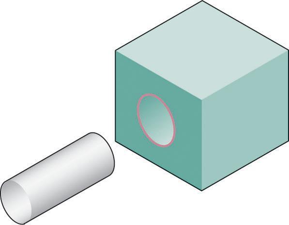 Solid Object Visualization Combinations and Negative Solids Removing Solid Objects The cylinder subtracted from the cube is equal volume