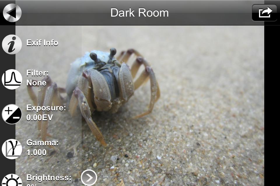 Dark Room Like a film camera Dark Room, this page will enable you to edit and develop the digital negative (DNG), TIFF, or JPG images youve taken.