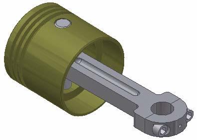 Use a series of Mate-Mate constraints to assemble the rod cap to the connecting rod. 3. Use an Insert constraint to assemble the rod cap screws to the rod cap. 4.