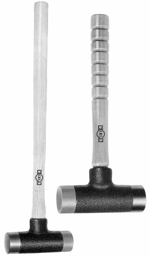 SHOP TOOLS & SUPPLIES LIXIE HAMMERS AND MALLETS SOFT FACE DEAD BLOW Hammers, Mallets and Sledges with Replaceable Faces All Lixie Dead Blow striking ol head castings feature an unobstructed cavity,