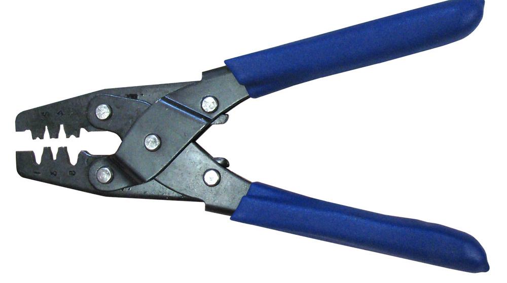 To crimp the terminals properly you will need a set of roll crimpers like those pictured to the right.