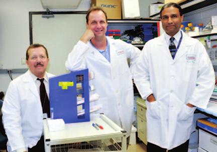 T r a n s f o r m i n g t h r o u g h R e s e a r c h Gabriel Lopez-Berestein, M.D., George Calin, M.D., Ph.D., and Anil Sood, M.D. (from left), lead the new Center for RNA Interference and Non-Coding RNAs.