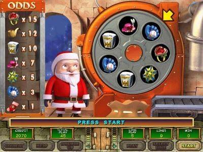Bonus Game 1:Christmas Press START to stop the spinning gift wheel.