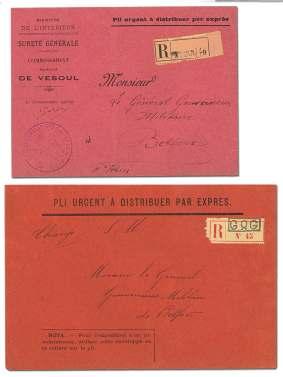 World War I Postal History 7213 France, WWI, Pa tri otic la bels on cover, 4 cov ers, each with dif