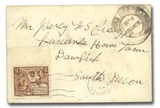 sessed at des ti na tion, Very Fine. SG C2; 425 (671 $)............................. $200 7778 S.S. Carinthia and Sail ing Ship Ponape Mail, George V 1d postal card cancelled by bold Ty.