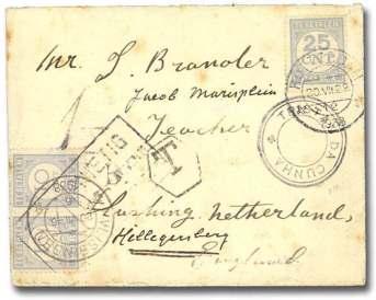Tristan da Cunha 7787 Train ing Ship Suomen Joutsen Mail, cover to Eng land franked with set of Ed ward VIII ½d to 2 ½d tied by three strikes of vi o let Ty.
