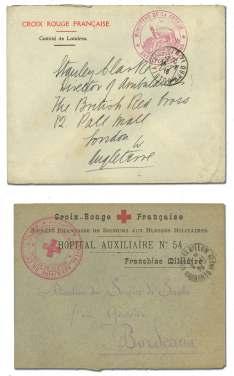 World War I Postal History 7219 France, 1915 pa tri otic post card to Cuba, a rare des ti na tion,