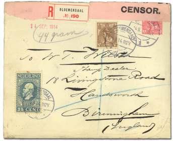 World War I Postal History 7292 Neth er lands, POW cov ers, 1915, 3 items: POW cover from Groningen Camp (on The Mis sions to Sea men env.