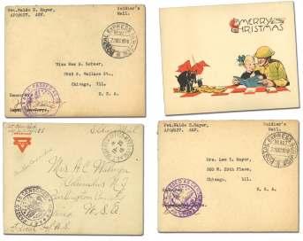 World War I Postal History 7333 United States, AEF Christ mas Greet ings, 1918, 6 Christ mas