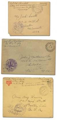 ....... $80 7342 United States, AEF Ma rines in WWI, in Cuba, 1918, 3 cov ers & post card from 7th Reg i