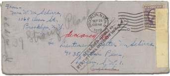 World War I Postal History 7381 United States, AEF Van Dam Mis cel la neous Mark ings, A mar vel