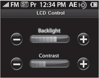 NS-CLHD01 3 Press SEEK or SEEK to highlight LCD control, then press SEL. The LCD Control submenu opens. 4 Press SEEK or SEEK to highlight the option you want to change (Backlight or Contrast).
