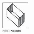 Paralines may be: Oblique: The front of the object is drawn straight on and the sides usually recede at 45 degrees.
