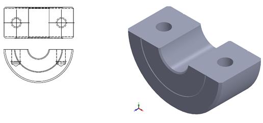 Applications in the SPM design Figure 6-5. The design for the selected workpiece (half-collar). 6.1.