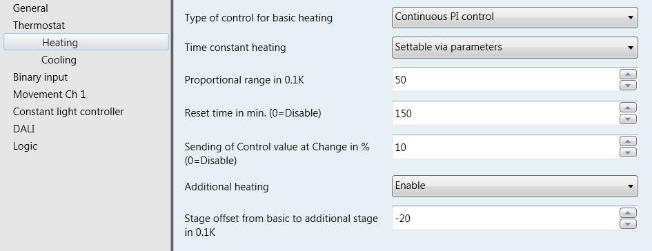8.6 PI Regulator The KNX MultiController thermostat can control heating and cooling systems with Pulse- Width-Modulation.
