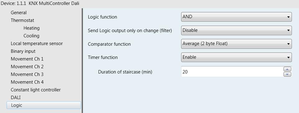 Figure 27 - Parameter window for the logic functions 12.1 Object list Table 16 - Object list for the logic functions Obj.