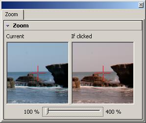 The zoom tab opens a small zoom window, the function and operation of which depends on the selection of the three buttons on the preview toolbar: Eye-dropper tool click white / gray point Zoom Crop