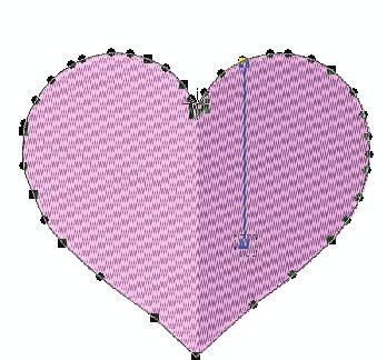 Edit Outline, Edit Stitch Angle & Edit Entry-exit Points. (cont d) Now take a look at the blue diagonal line that s on the heart.