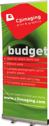 Budget rollup stand 1 Year Guarantee A perfect lightweight rollup stand for those on a tighter budget.