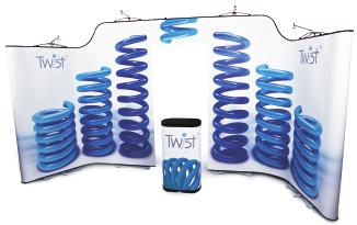 An exhibition stand that is different! Manufactured in the UK, Twist is a flexible modular display stand. It can be used in various configurations to suit the venue.