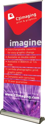 Premium rollup stand interchangeable cassette 10 Year Guarantee Ideal for applications where the message changes regularly with interchangeable cassette.