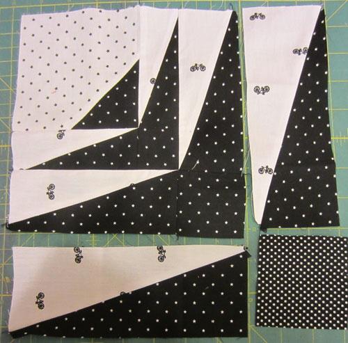Cut one 6 x 12 approx Black and White strip.