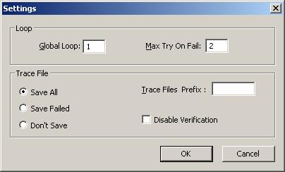 Disable Verification: If selected, stimulus scripts are run and traces are saved but verification is not performed on produced trace files.