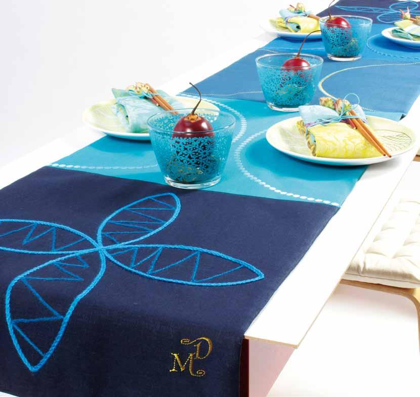 3 2 1 4 5 Find sewing instructions for the exclusive design of the table runner at