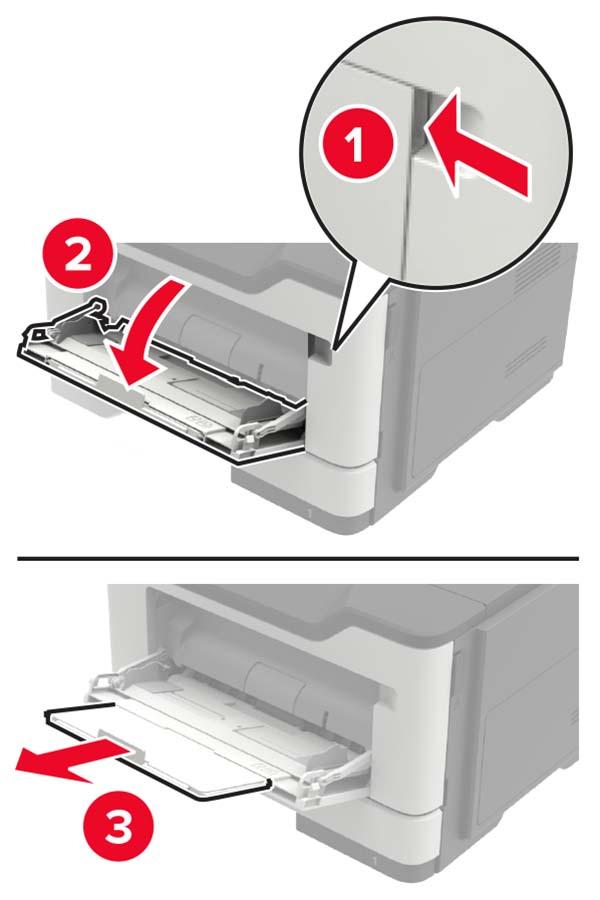 To avoid paper jams, make sure that the stack height is below the maximum paper fill indicator. 5 Insert the tray.