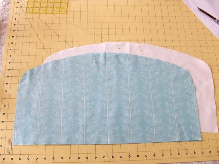 6. Using a ½" seam allowance, stitch the exterior set and the lining set.