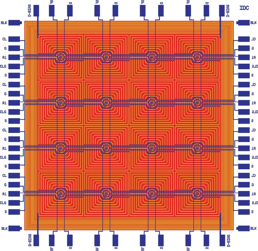 Single-pixel cells and 4 4 as well as 8 8 prototype pixel matrices with 1 mm 1 mm pixel size (Fig. 23) have been tested successfully in the laboratory. Fig.