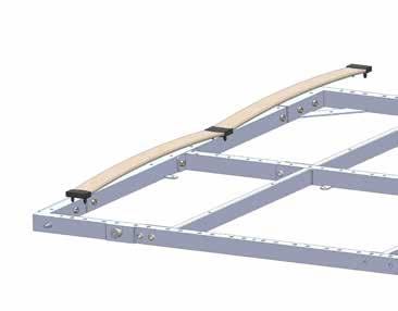 O P Install the Slats 1. Start at the head of the bed, nearest the pivot points on the Left/Right Sides of the Frame (A). P Fig. 8 O Pivot Point Q 2.
