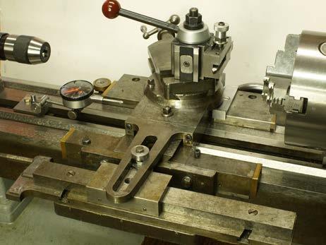 The lever system drive I made for the short slide is best understood from examining photographs of the attachment I made for the Wade lathe.