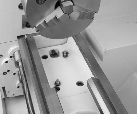 The Model M1098 comes equipped with a gap piece below the spindle that can be removed for turning large diameter parts or when using a large diameter faceplate.
