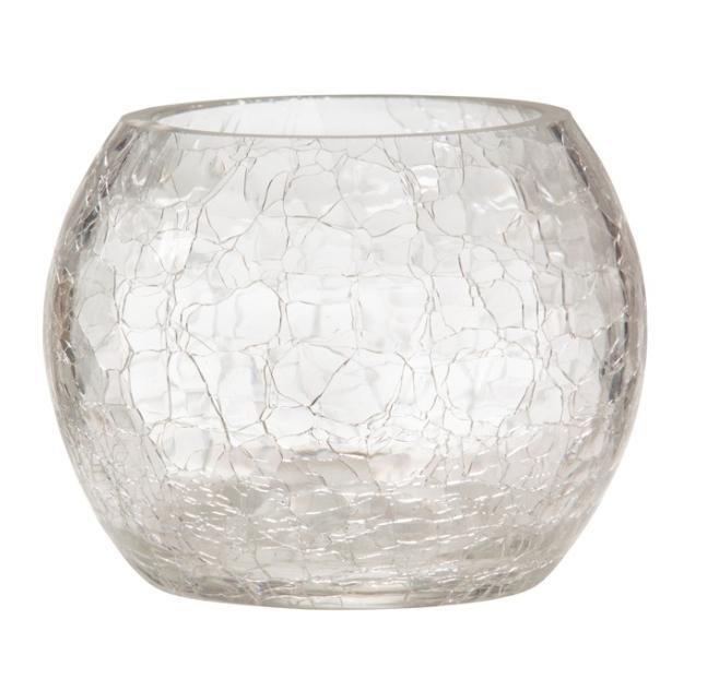 NEW Bowl Crackle Glass Votive Holder 1285680 5038580025057 Pink Bowl - Crackle Glass Votive Holder 1285682