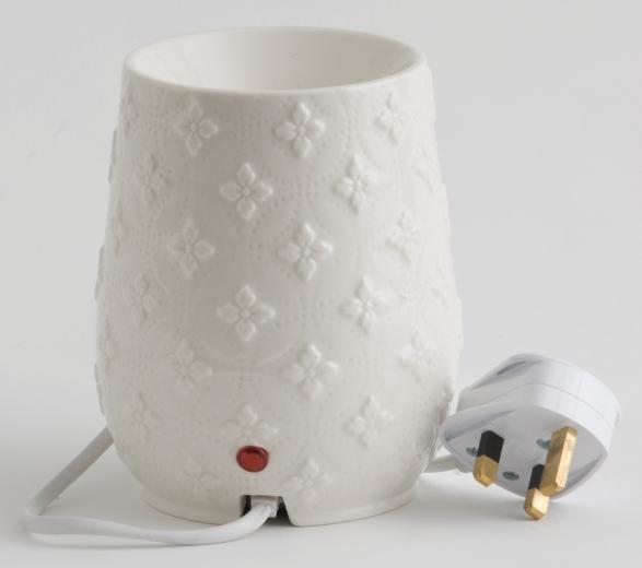NEW Floral Electric Melt Warmer Available in UK & EU plug options 1285749 5038580025637 White