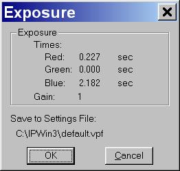 Ch. 2 Preparing to Take a Picture Configuring Settings Files 2. Click on OK. The settings are saved to the current Settings file (i.e., default.vpf in the above illustration).