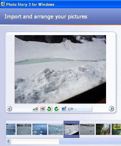 Cropping Images Cropping is the process of removing the unwanted portions of a picture. This can be done right inside the Photo Story program. 1.