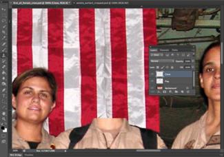layer flag over the subjects head. 5. The basic purpose of cloning is to create an unidentifiable blend into the original. Pick up the Clone Stamp Tool from the Tool Palette.