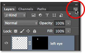 small menu icon in the top right corner of the Layers panel: Clicking